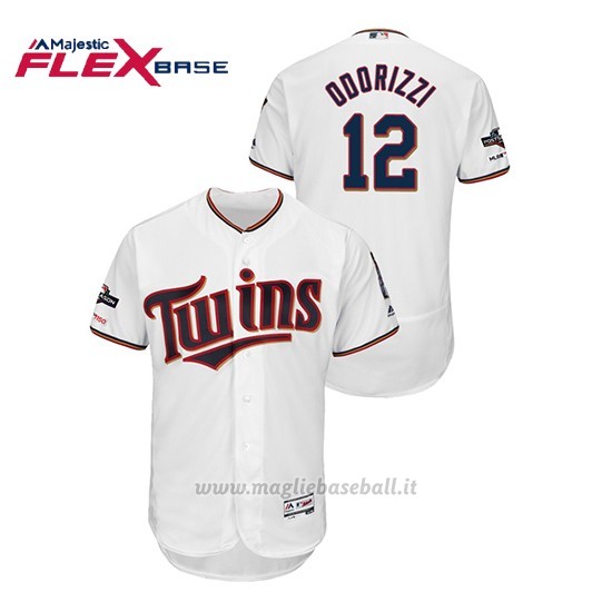 Maglia Baseball Uomo Minnesota Twins 12 Jake Od Orizzi 2019 Postseason Flex Base Bianco